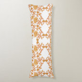 met Elegant Sinaasappel en wit bloemetjesbehang Lichaamskussen (Voorkant Verticaal)