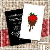 met elegante chocolade bedekte aardbei visitekaartje