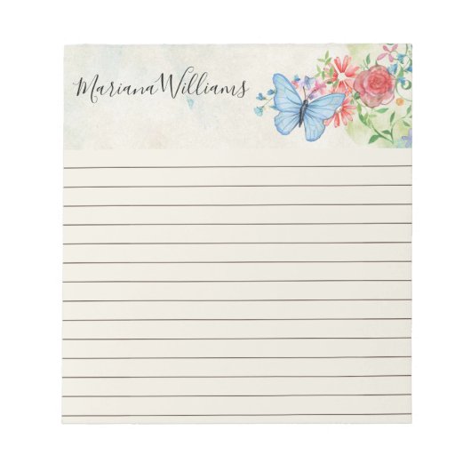 met elegante waterverf-vlinderbekleding notitieblok (Voorkant)