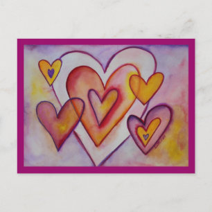 Met elkaar verbonden liefdesharten persoonlijke Br Briefkaart