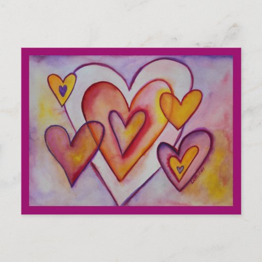 Met elkaar verbonden liefdesharten persoonlijke Br Briefkaart (Voorkant)