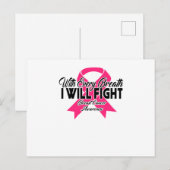 Met elke adem zal ik borstkanker bestrijden uitnodiging briefkaart (Voorkant / Achterkant)