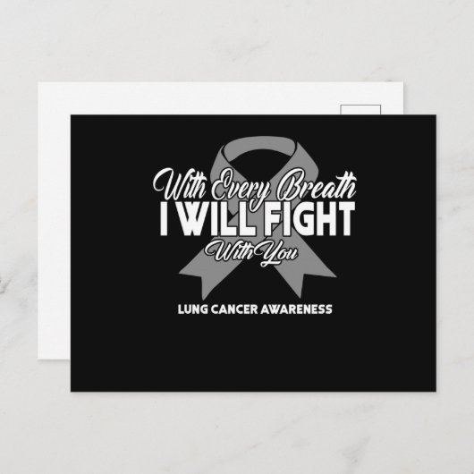 Met elke adem zal ik met je vechten. uitnodiging briefkaart (Voorkant / Achterkant)
