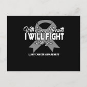 Met elke adem zal ik met je vechten. uitnodiging briefkaart (Voorkant)
