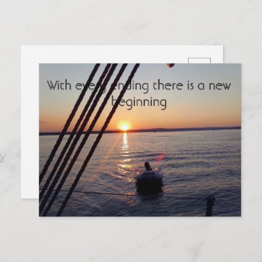 Met elke afloop is er een nieuw begin briefkaart (Voorkant / Achterkant)