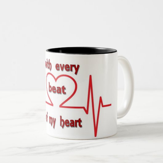 Met elke beat tweekleurige koffiemok (Voorkant rechts)