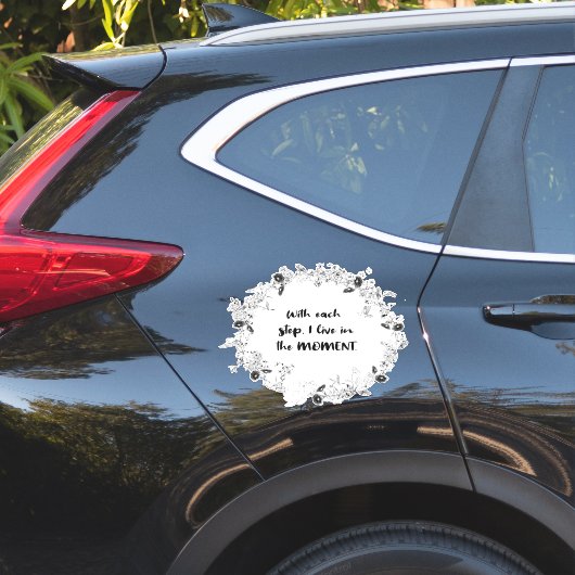 Met elke stap leef ik in het moment... sticker (Auto Zijkant)