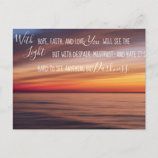 Met Faith Hope en Love Inspirerend Briefkaart (Voorkant)