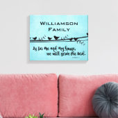 Met familienaam; zoals voor mij en mijn huis Bijbe Canvas Afdruk (Insitu (Woonkamer))