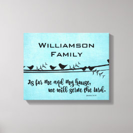 Met familienaam; zoals voor mij en mijn huis Bijbe Canvas Afdruk