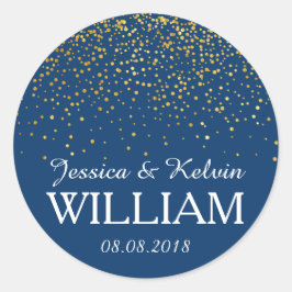 Met Faux Gold glitter confetti / stippen met Nav Ronde Sticker