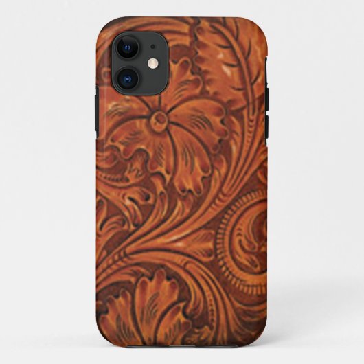 met floreel gereedschap leren stijltelefoon Case-Mate iPhone case (Achterkant)