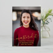 Met folie gestempelde foto diploma aankondiging (Staand Voorkant)