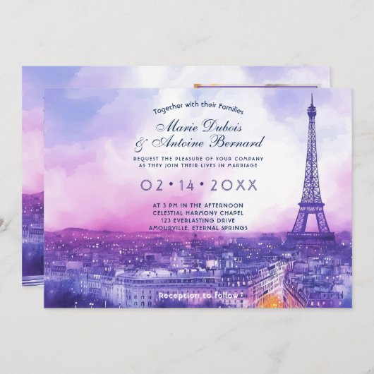 Met FOTO aan de achterkant Amour Éternel à la Pari Kaart (Voorkant / Achterkant)