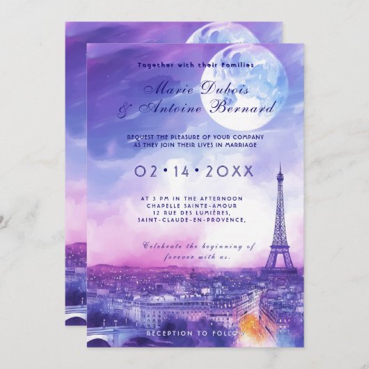 Met FOTO aan de achterkant Amour Éternel à la Pari Kaart (Voorkant / Achterkant)