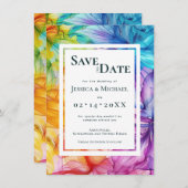 Met foto aan de achterkant Eetherische Bloom Save The Date (Voorkant / Achterkant)