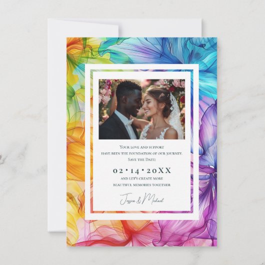 Met foto aan de achterkant Eetherische Bloom Save The Date (Achterkant)