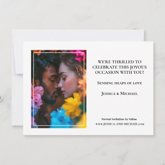 Met foto aan de achterkant Eetherische Bloom Save The Date (Achterkant)