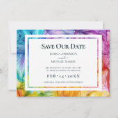 Met foto aan de achterkant Eetherische Bloom Save The Date (Voorkant)