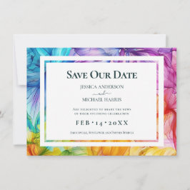 Met foto aan de achterkant Eetherische Bloom Save The Date