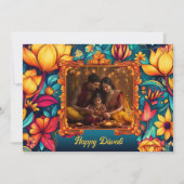 Met foto & aangepaste tekst Bloemige vreugde Diwal (Voorkant)