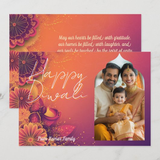 Met Foto & aangepaste tekst Festival Flame kaart (Voorkant / Achterkant)