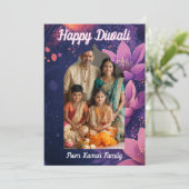 Met Foto & aangepaste tekst Glow & lotus, kaart (Staand voorkant)