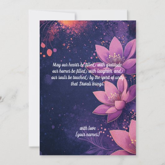 Met Foto & aangepaste tekst Glow & lotus, kaart (Achterkant)