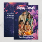 Met Foto & aangepaste tekst Glow & lotus, kaart (Voorkant / Achterkant)