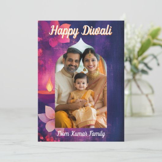 Met Foto & aangepaste tekst Glow & Tell, kaart (Staand voorkant)