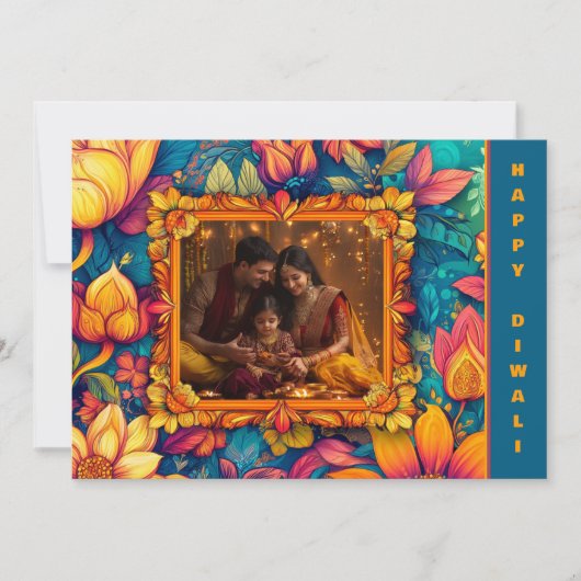 Met Foto & aangepaste tekst Happy Diwali (Voorkant)