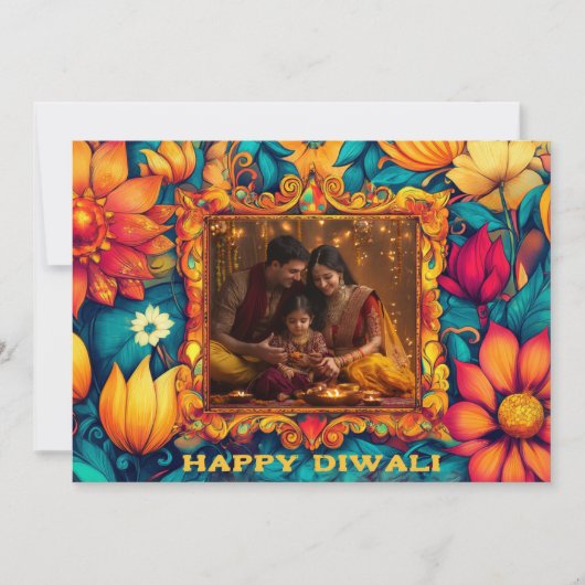 Met Foto & aangepaste tekst Happy Diwali (Voorkant)