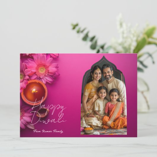 Met Foto & aangepaste tekst Radiance & Roots kaart (Staand voorkant)