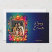 Met Foto, aangepaste tekst Radiant Diwali Wensen (Voorkant)