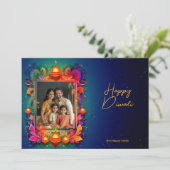 Met Foto, aangepaste tekst Radiant Diwali Wensen (Staand voorkant)