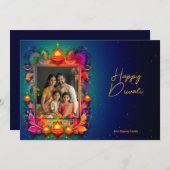 Met Foto, aangepaste tekst Radiant Diwali Wensen (Voorkant / Achterkant)