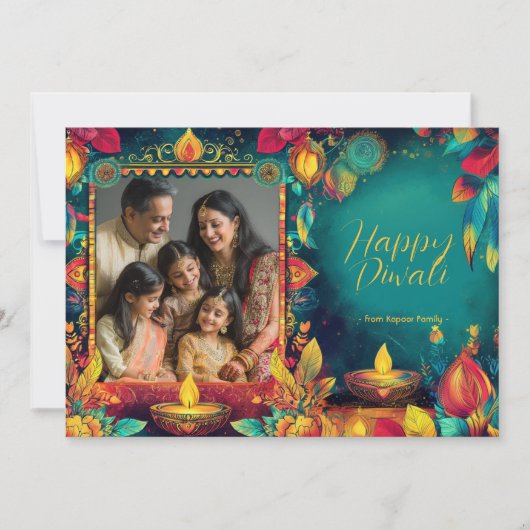 Met Foto & aangepaste tekst Radiant Turquoise Diwa (Voorkant)