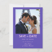 Met foto Amour Éternel Eiffel-omhelzing Save The Date (Voorkant)