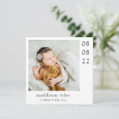 Met foto-Baby-aankomst Bedankkaart (Staand voorkant)