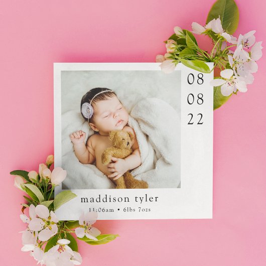 Met foto-Baby-aankomst Bedankkaart