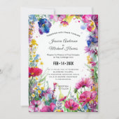 Met foto, blauwe weide bloeit kaart (Voorkant)