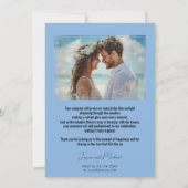 Met foto, blauwe weide bloeit kaart (Achterkant)