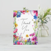Met foto Dank u Meadow Blooms Collectie Bedankkaart (Staand voorkant)