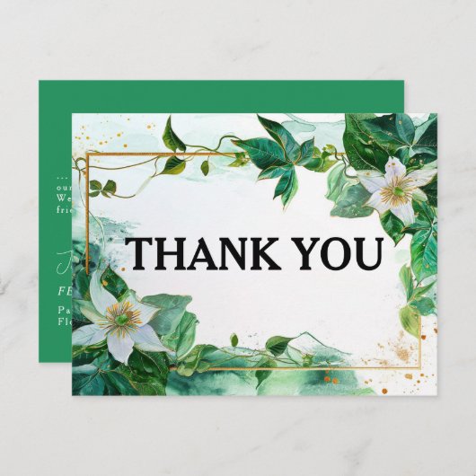 Met foto Dank u met Passiflora Serenity Bedankkaart (Voorkant / Achterkant)