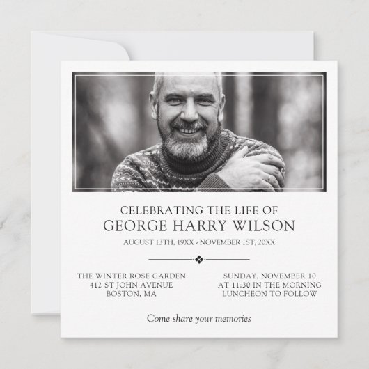 Met Foto Elegant Minimalistische Viering van het L Kaart (Voorkant)