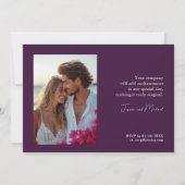 Met foto Fuchsia Enchantment: Waterverf bruiloft Kaart (Achterkant)