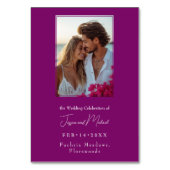 💍Met foto Fuchsia Enchantment Waterverf Kaart (Achterkant)