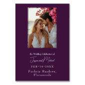 💍Met foto Fuchsia Enchantment Waterverf Kaart (Achterkant)