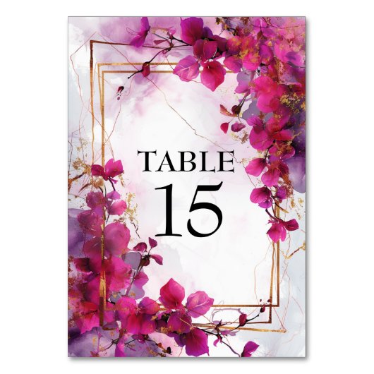 💍Met foto Fuchsia Enchantment Waterverf Kaart (Voorkant)