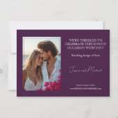 Met foto Fuchsia Enchantment: Waterverf Save The Date (Achterkant)